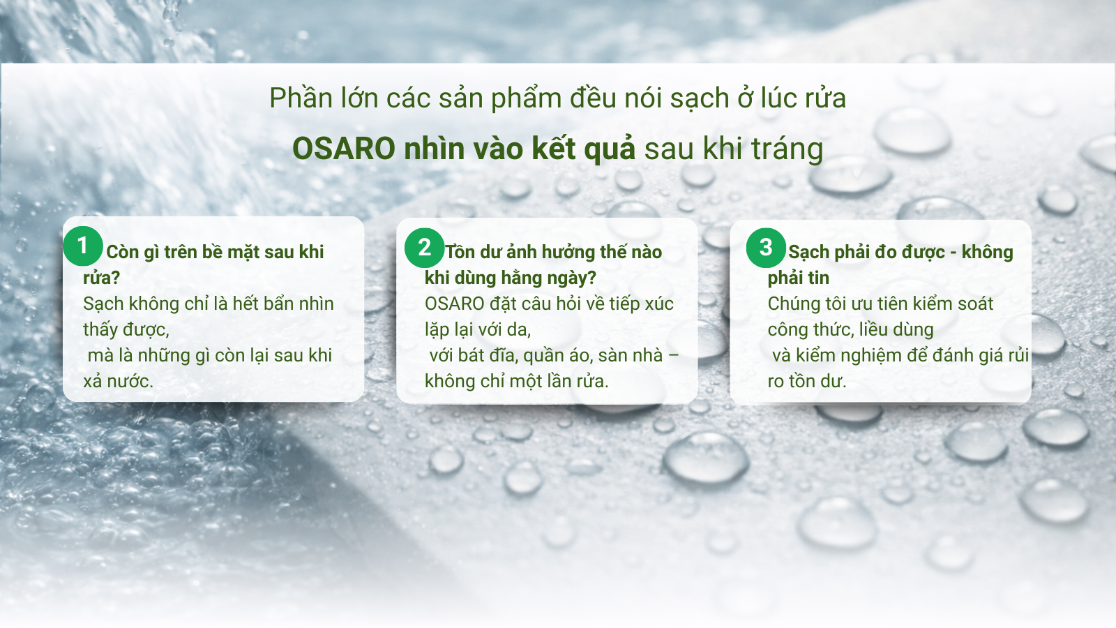 Tiêu chí sạch đầu ra