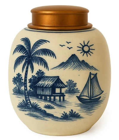 Bình gốm Chu Đậu đựng trà