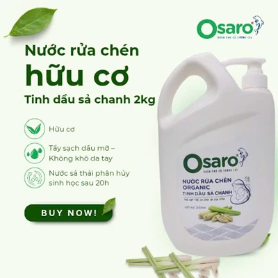 Nước rửa chén OSARO 2kg tinh dầu sả chanh