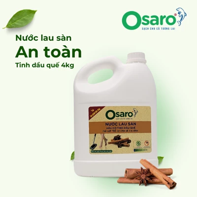 Nước lau sàn OSARO tinh dầu quế 4kg – Lau sạch ổn định, hương quế dịu sau khô