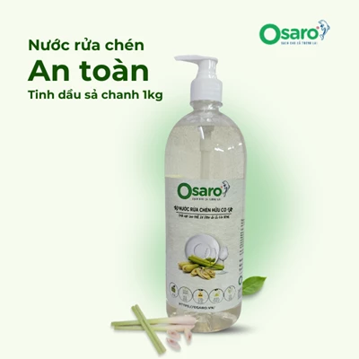 Nước rửa chén OSARO 1kg tinh dầu sả chanh